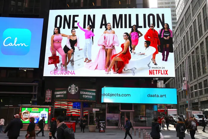 a billboard for a Netflix show in Times Square